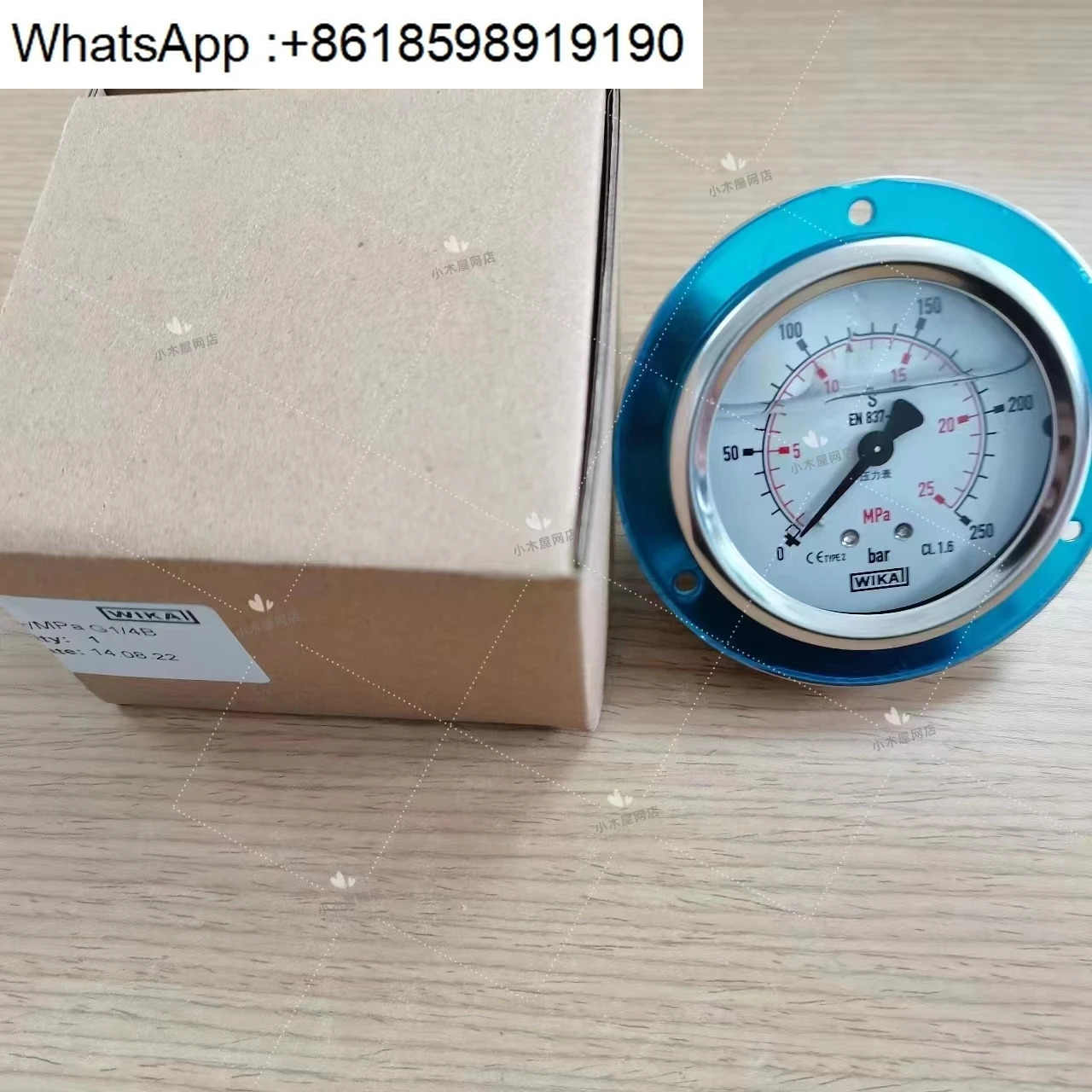 기계식 압력 게이지 213.53.063 0-25MPA 0-250bar 축 밴드 에지