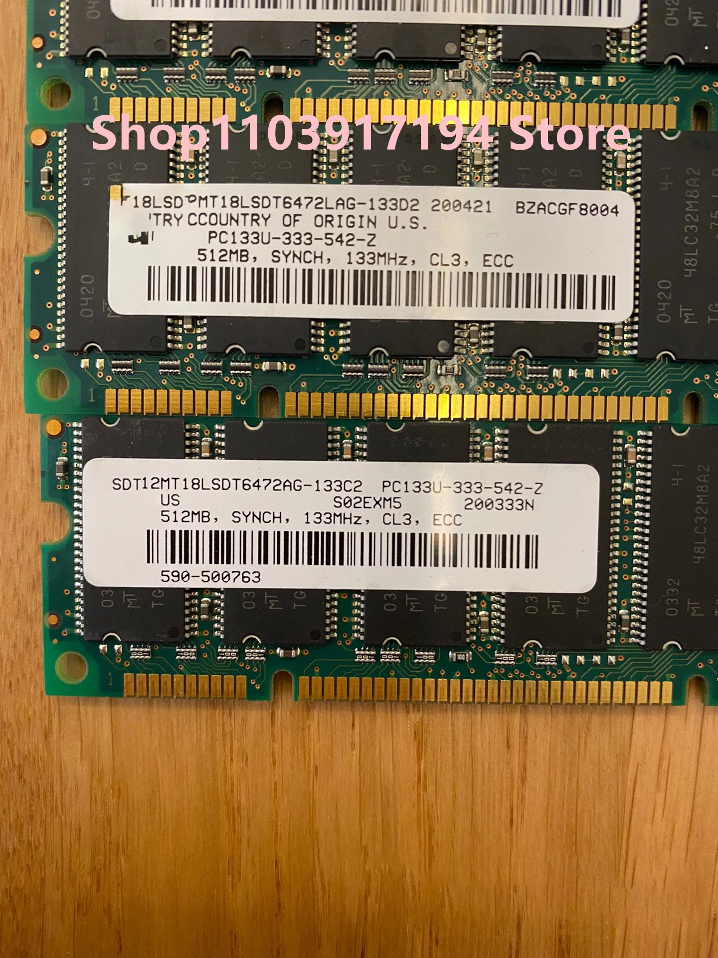 MT18LSDT6472LAG-133D2 /133C2 메모리 뱅크 512MB 양면 9 칩 원피스