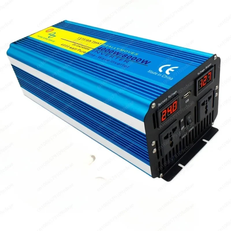 순수 사인파 전력 인버터 리모컨 태양광 자동차 컨버터 4000W 8000W DC 12V 24V 48V AC 110V 127V 220V