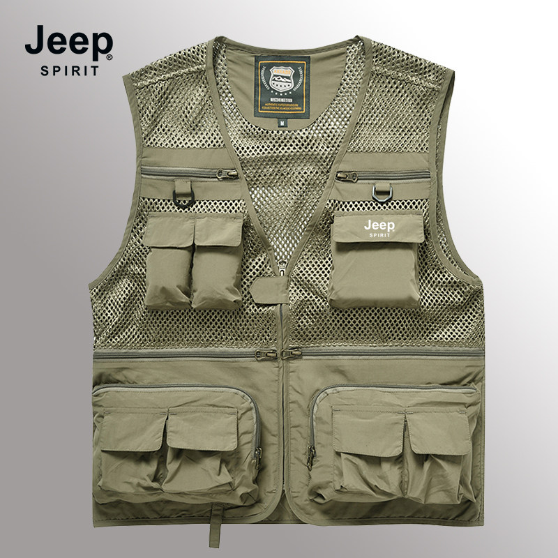 JEEP 메쉬 낚시 조끼 바다 루어 갯바위 민물 낚시복 - 상세 이미지 3