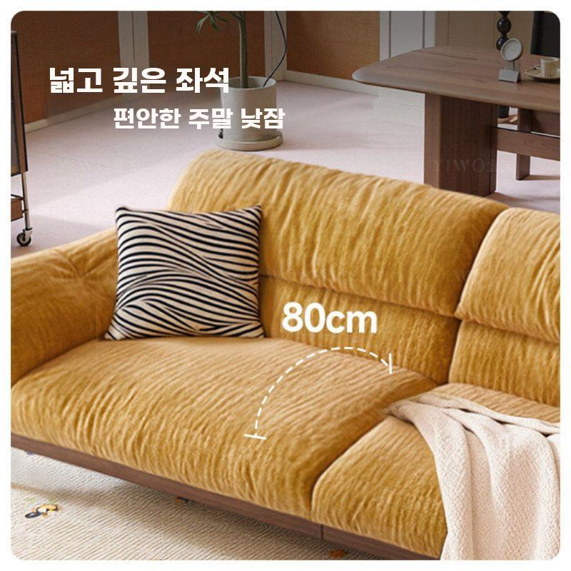 벨벳 패브릭 소파 셔닐 고급 거실 쇼파 모던 원목 카우치 2.0m 2인용 (폭 0.95m) 꽃잎 셔닐 - 상세 이미지 2