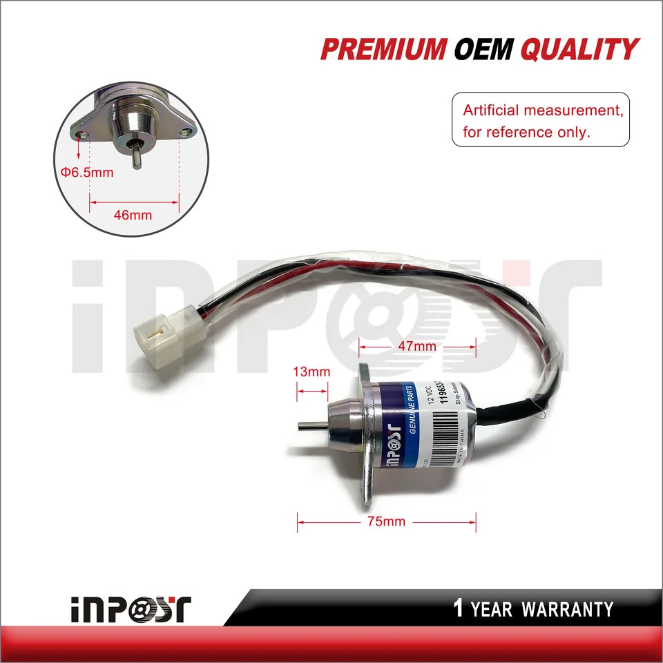 정지 솔레노이드 1503ES-12S5SUC5S 기계 엔진 부품 12V Yanmar 디젤 119653-77950
