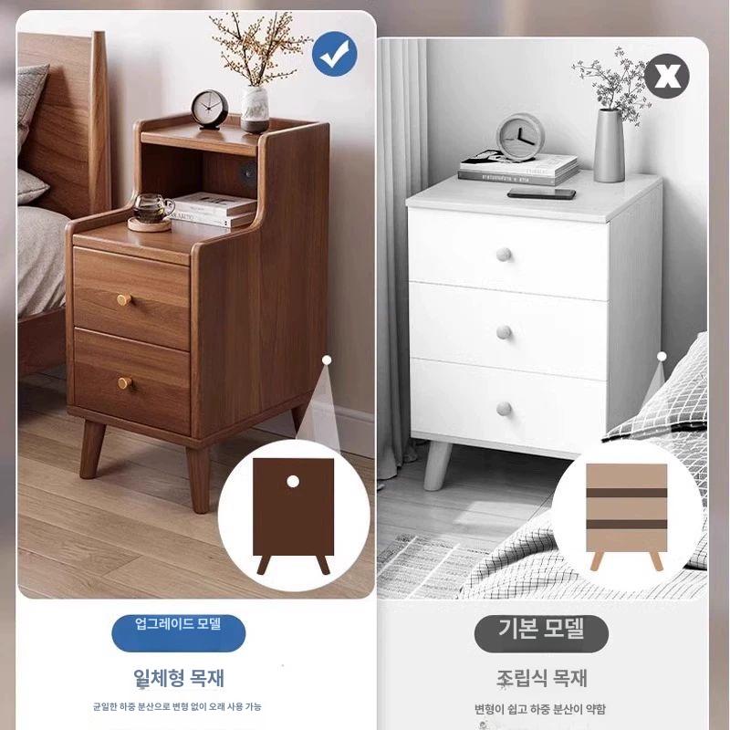 미니 협탁 빈티지 서랍장 수납 사이드테이블 침대옆 선반 서랍형 모던 틈새장 심플 - 상세 이미지 4