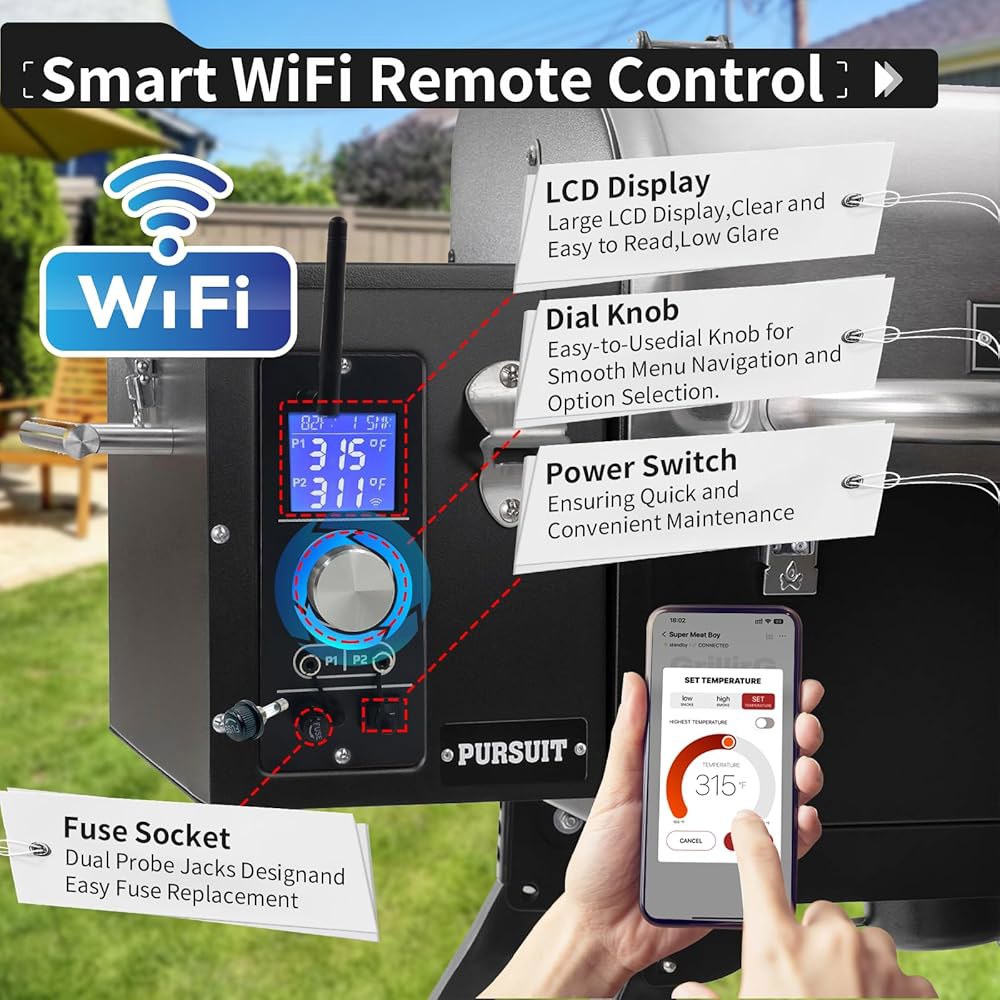 캠프 셰프 펠릿 그릴 및 스모커 PG24-82 모델을 위한 APP 스마트 컨트롤을 갖춘 2세대 레트로 핏 WiFi PID 컨트롤러 교체 - Purse 20, SG24, SGG / - 상세 이미지 2