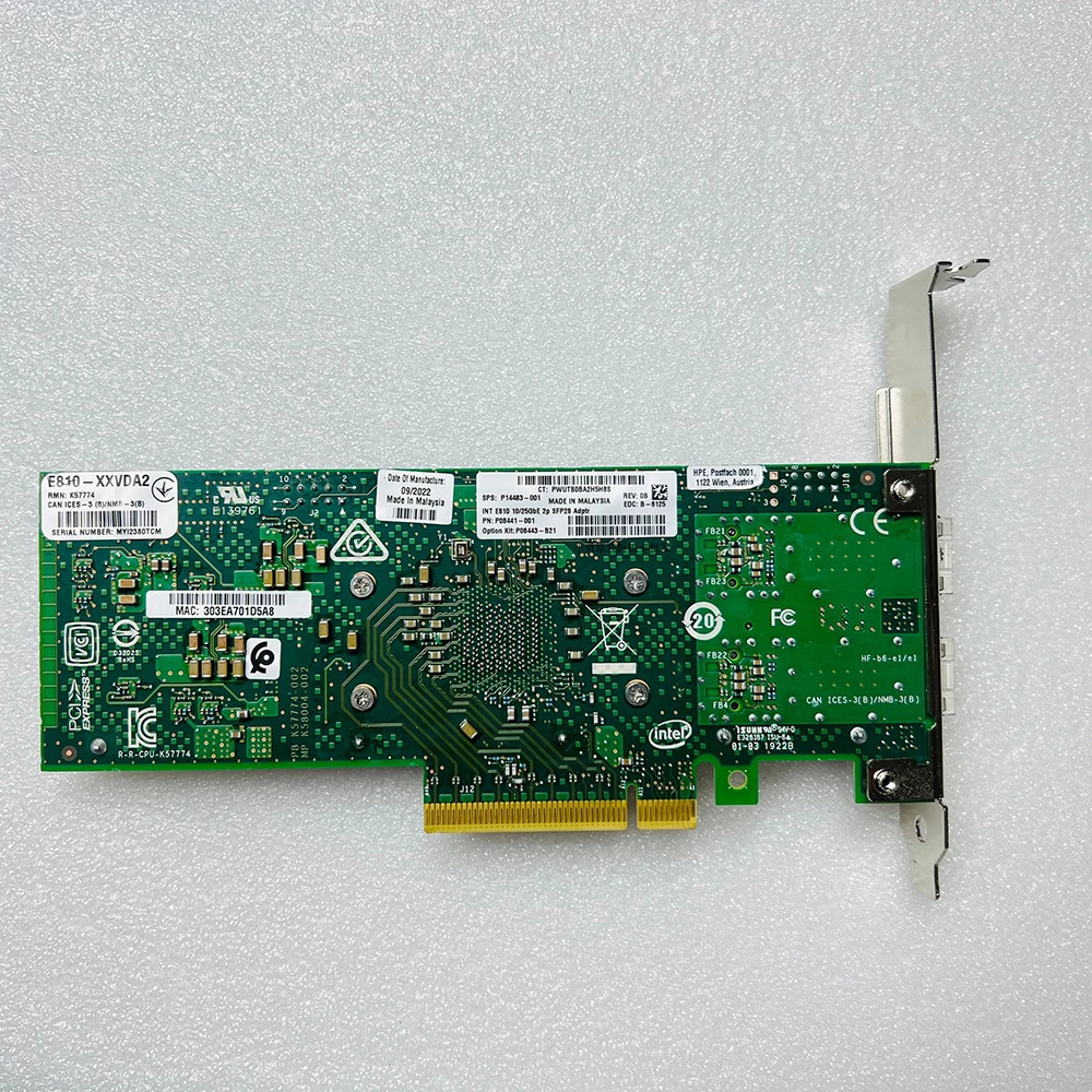 H-P-E E810XXVDA2 10/25G 2P SFP28 이더넷 카드 P08443-B21 P14483-001용