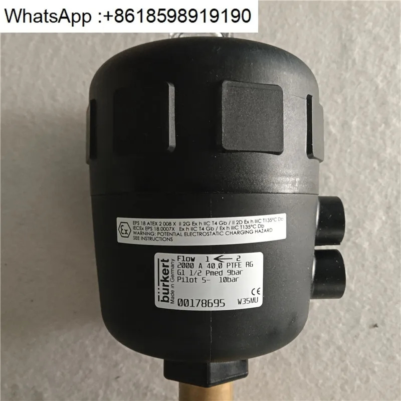 Burkert 앵글 시트 밸브 2000A40.0 PTFE G1 1/2Pmed 9bar 00178695