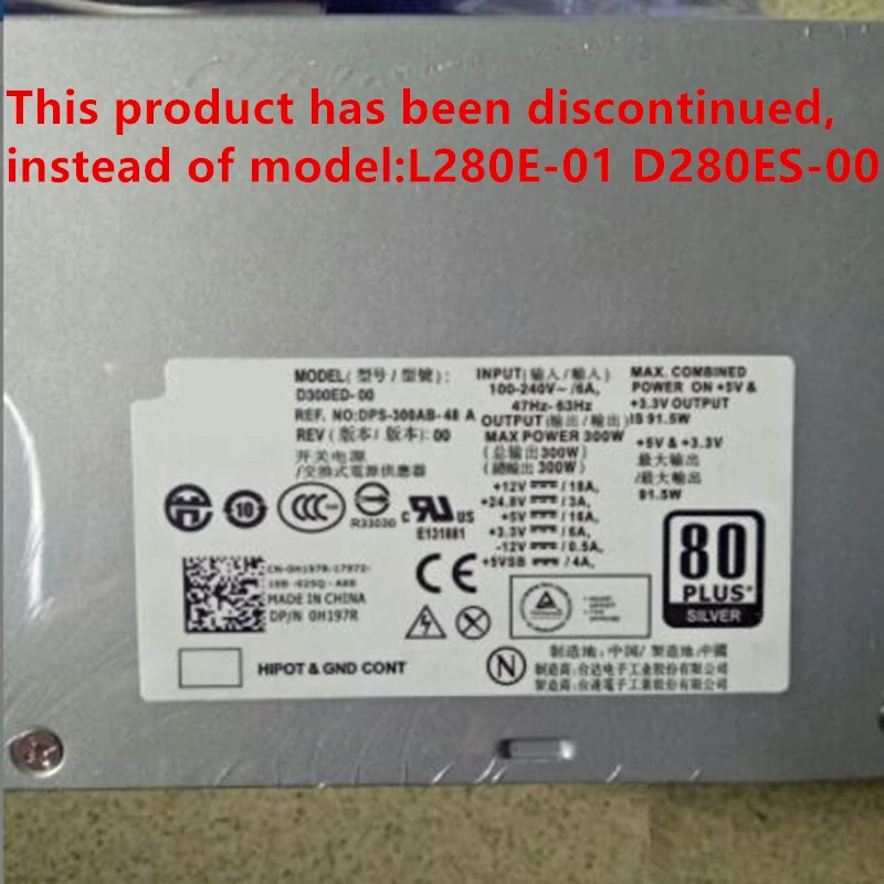 델 XE SFF D280ES-00 DPS-280MB A L280E-01 Y738P D499R 새 전원공급장치 XE-DT 300W D300ED-00 L300E-00 교체 280W