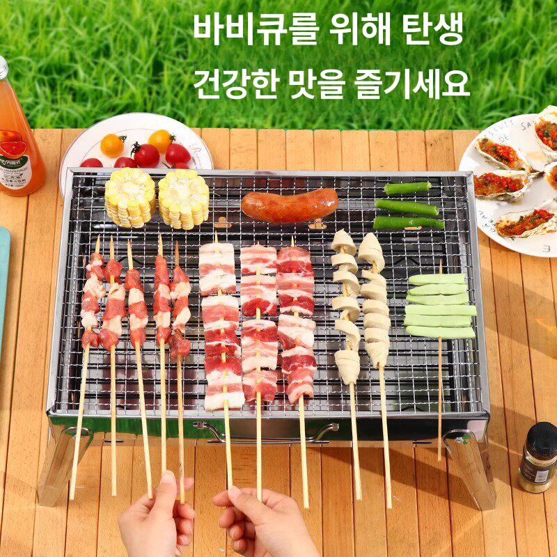 캠핑용 경량 미니화로 바베큐그릴 캠핑화로 화로대 야외 훈제바베큐 스테인레스 차박 - 상세 이미지 3