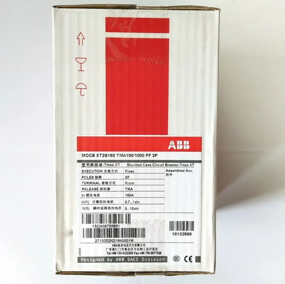 오리지널 ABB 몰드 케이스 회로차단기 XT2S160 TMA100-1000 FF 3P 신