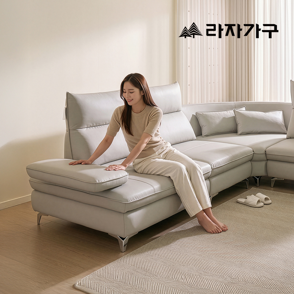 라자가구 알로 3인용 비건레더 쇼파 코너 예쁜 비건레더 넓은 4인 인조 실리콘 가죽소파 이미지 7