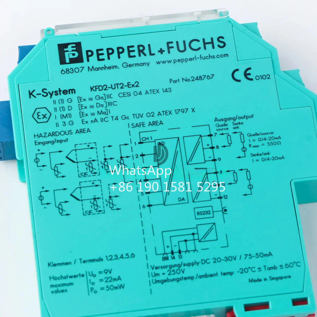 PepperlFuchs KFD2-UT2-Ex2 안전 배리어 New