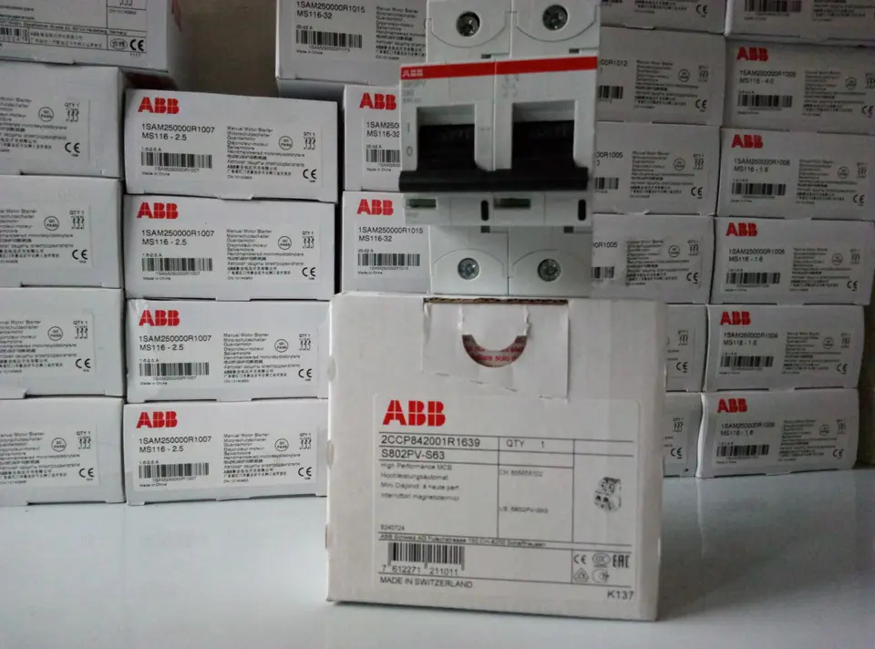 오리지널 ABB 회로차단기 S802PV-S50/S802PV-S63 신