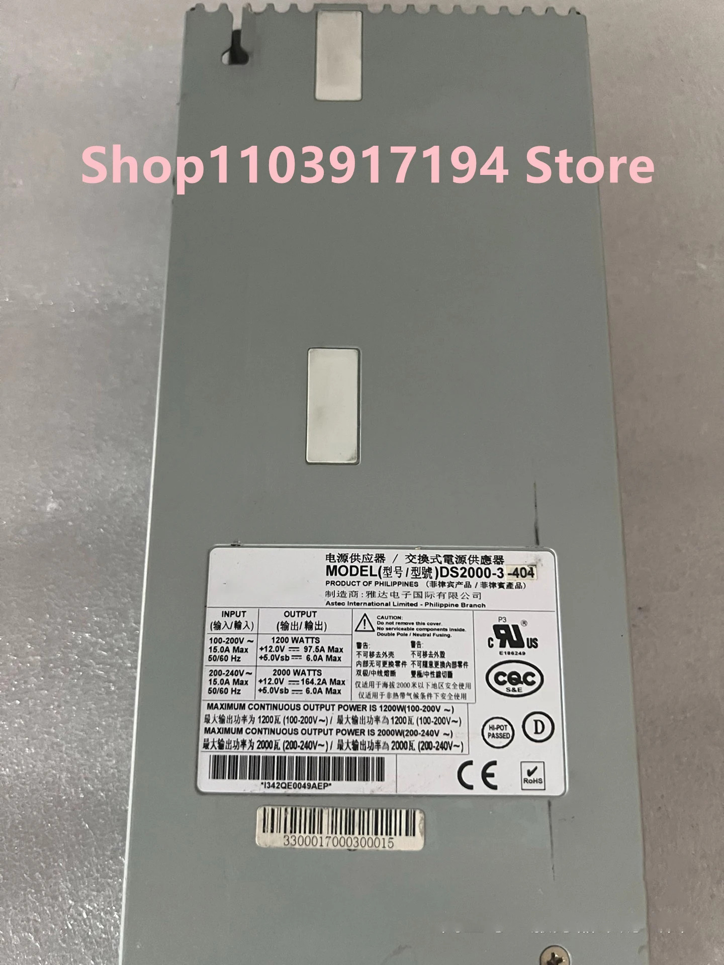 Sugon TC4600 DS2000-3-002 DS2000-3-404 2000W 서버 전원공급장치