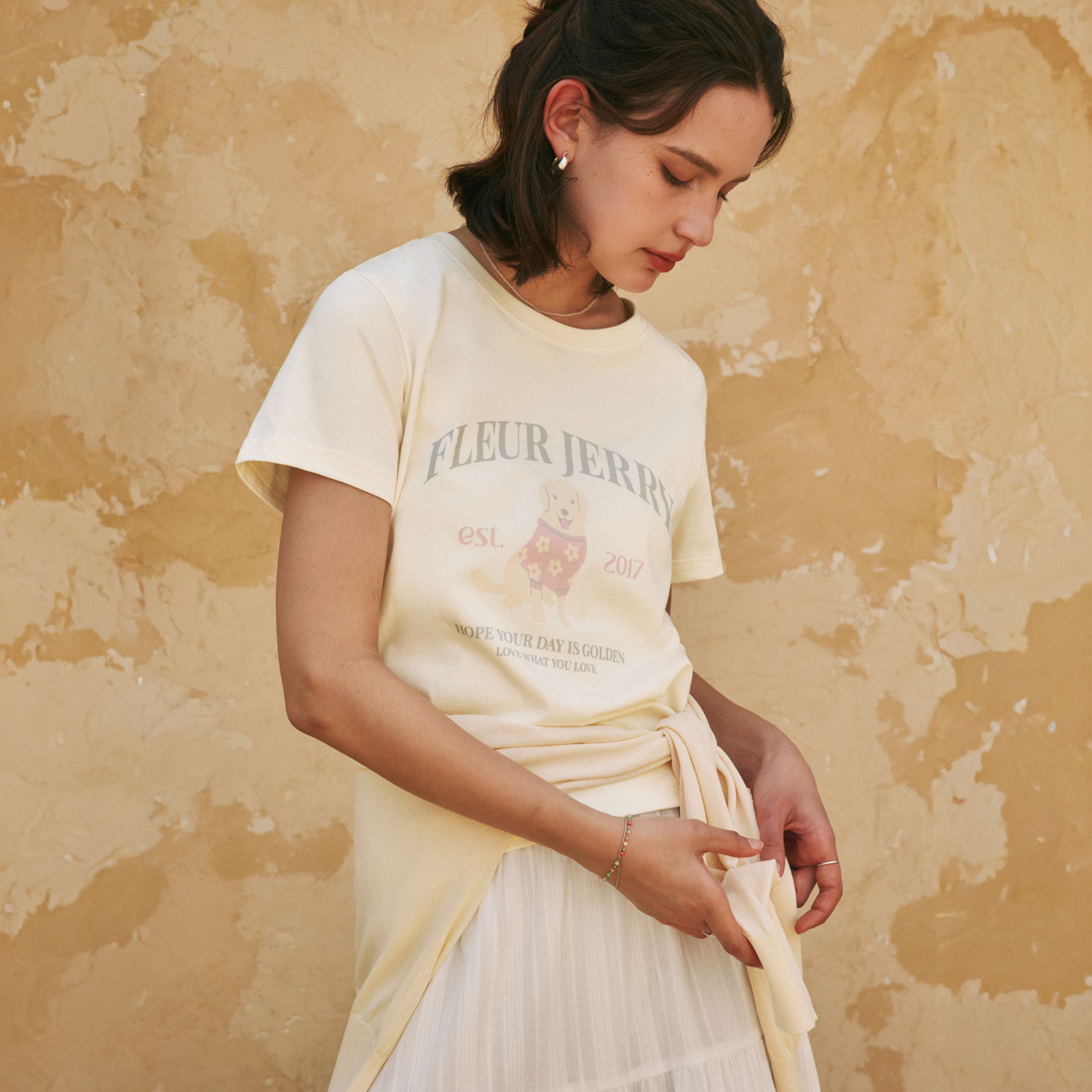 [제로스트릿]골든 제리 반팔 티셔츠 GOLDEN JERRY SHORT SLEEVE T-SHIRT / CREAM - 상세 이미지 3