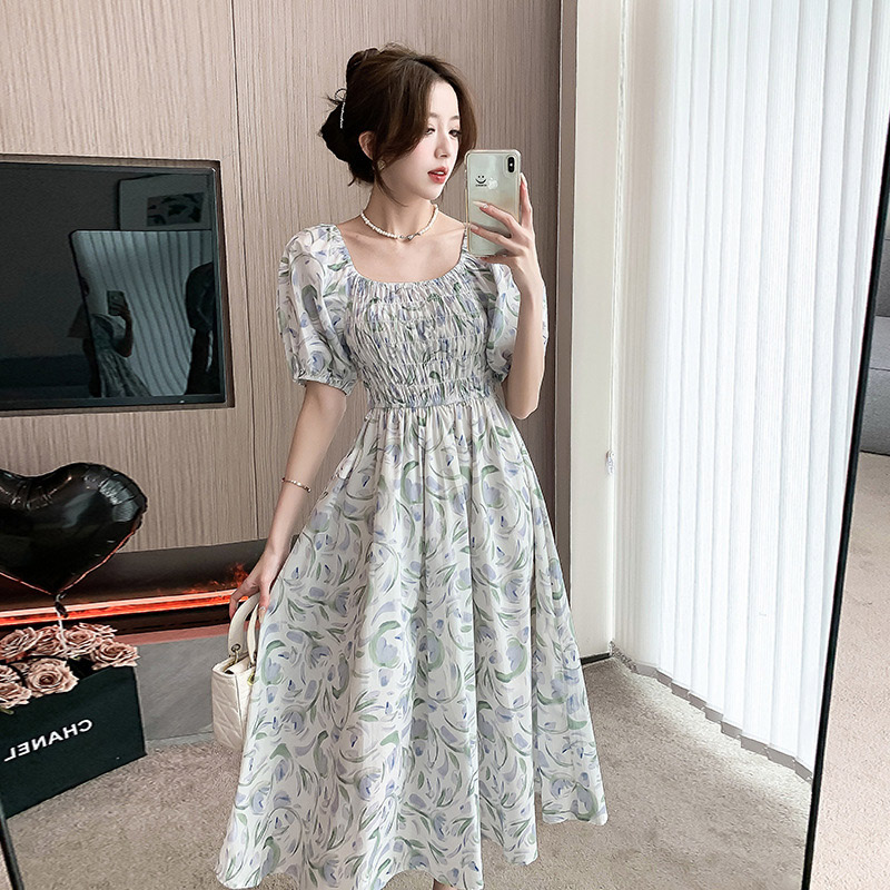 여름 여성 퍼프소매 여성스러운 하늘하늘 플라워LACH4560804 - 상품 이미지
