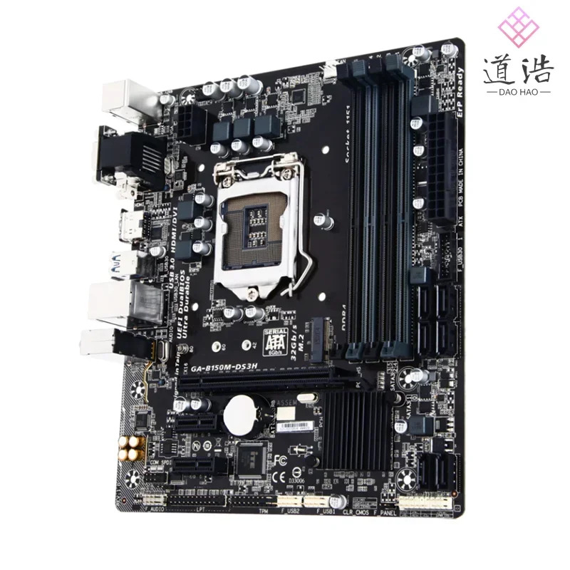 B150M-DS3H 마더보드64GB HDMI M.2 LGA 1151 DDR4 마이크로 B150 메인보드 완전 WorkMA 리퍼