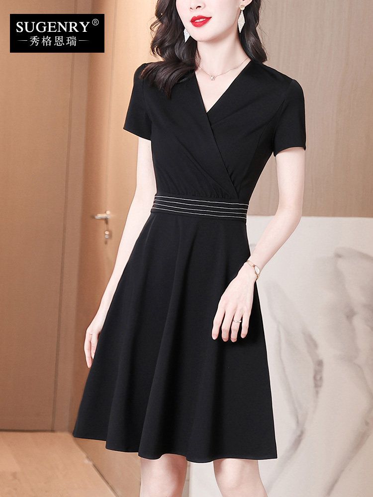 여성 면 라운드넥 반팔 긴팔 이너 여름 여름반팔 티셔츠 반팔티 여자 라운드 루즈핏 빅사이즈 블랙 S - 상세 이미지 5