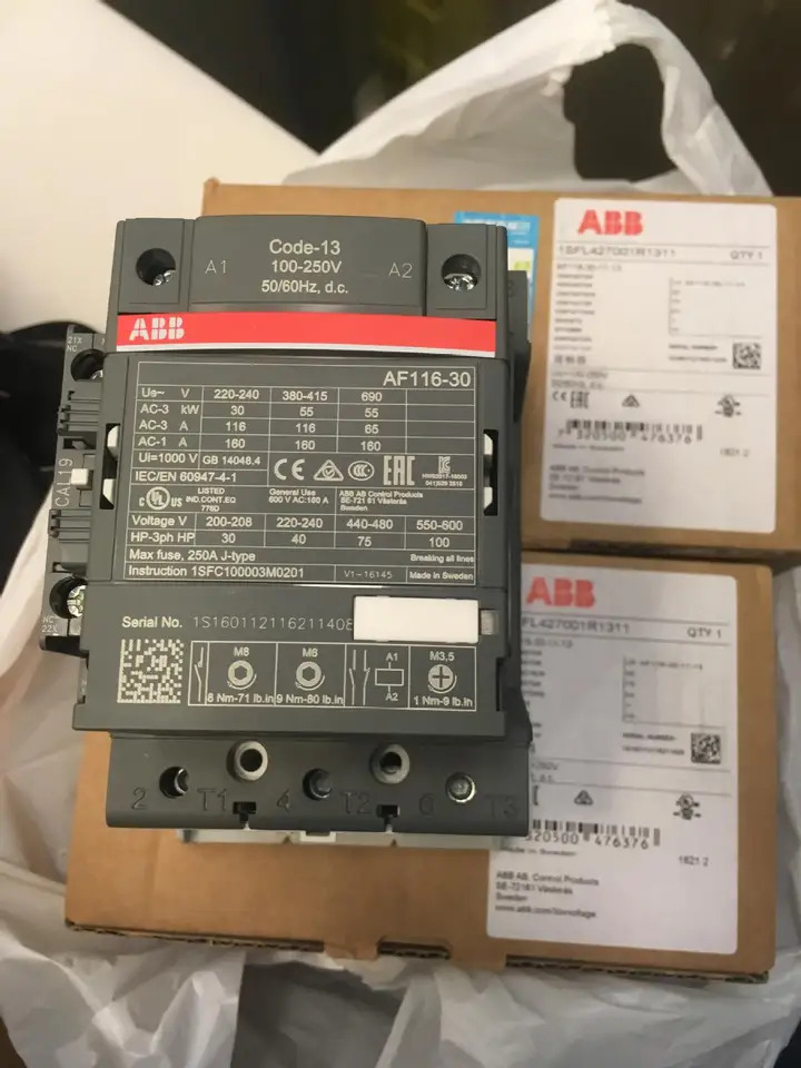 오리지널 ABB 접촉기 AF116-30-22-13 DC AC 공유 100-250V 신