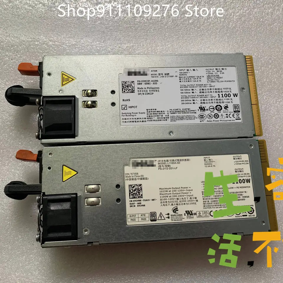 DELL T710 R810 R815 R510 R910 전원공급장치 L1100A-S0 PS-2112-2D1-LF TCVRR 7001515-J100 또는 Z1100P-00 3 MJJ