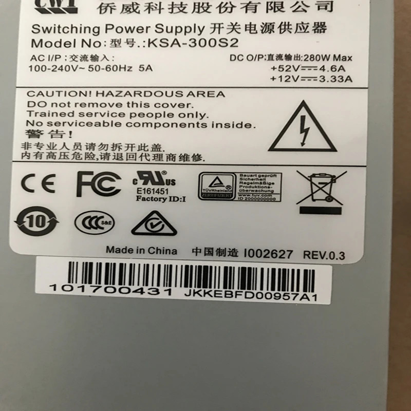 CWT POE오리지널 PSU KSA-300S2 DPS-280AB-4A DPS-280AB-6C DPS-280AB-M4 1U 7708N 7908N 7716N 7916N 7932N 2