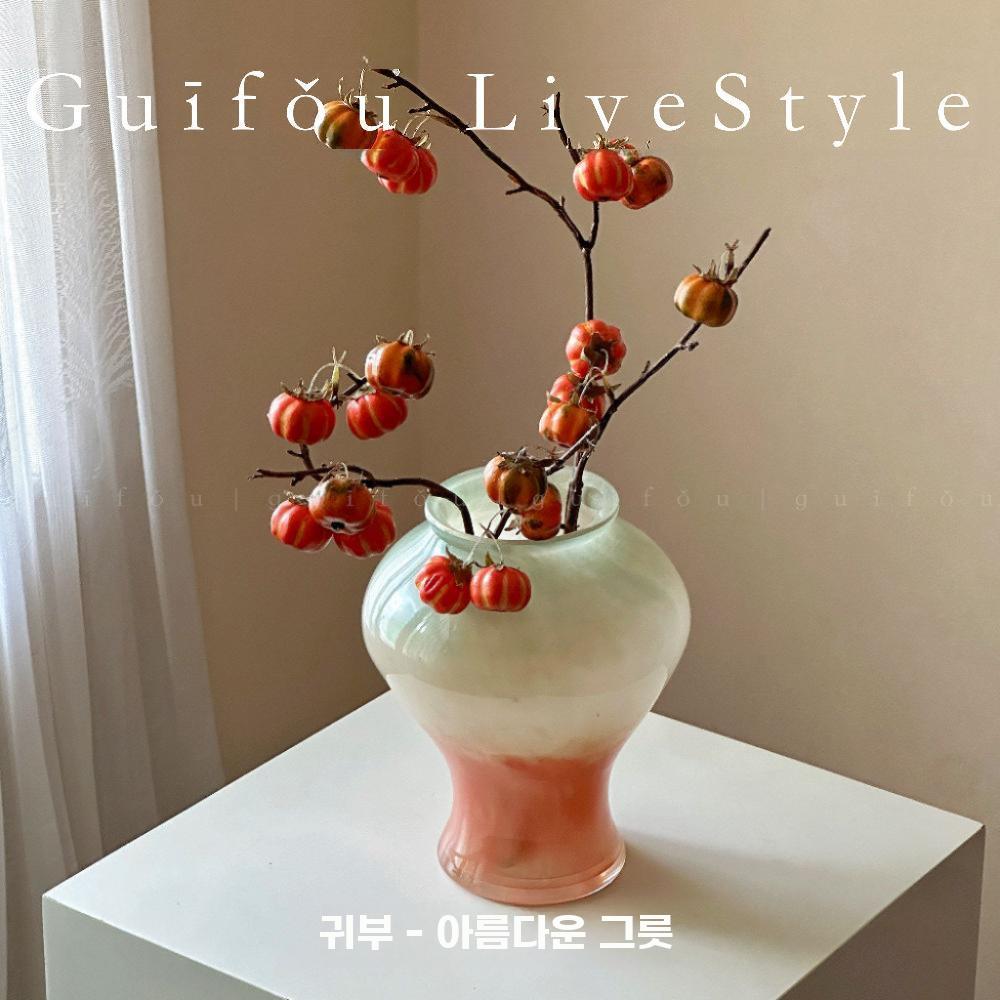 모던 유리 꽃병 무지개 글라스 화병 전통 꽃꽂이 병 - 상세 이미지 4