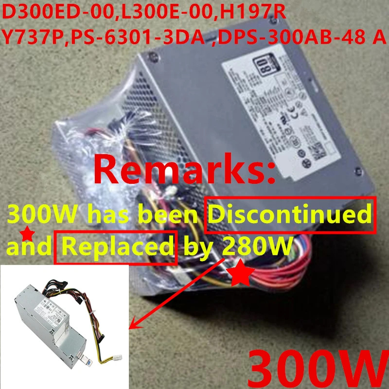 델 XE SFF D280ES-00 DPS-280MB A L280E-01 Y738P D499R 새 전원공급장치 XE-DT 300W D300ED-00 L300E-00 교체 280W