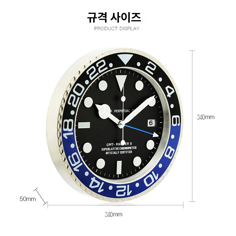 대형 야광벽시계 럭셔리 인테리어 집들이 데코 아트 벽걸이 장식 카페 석영 유럽풍 - 상세 이미지 2