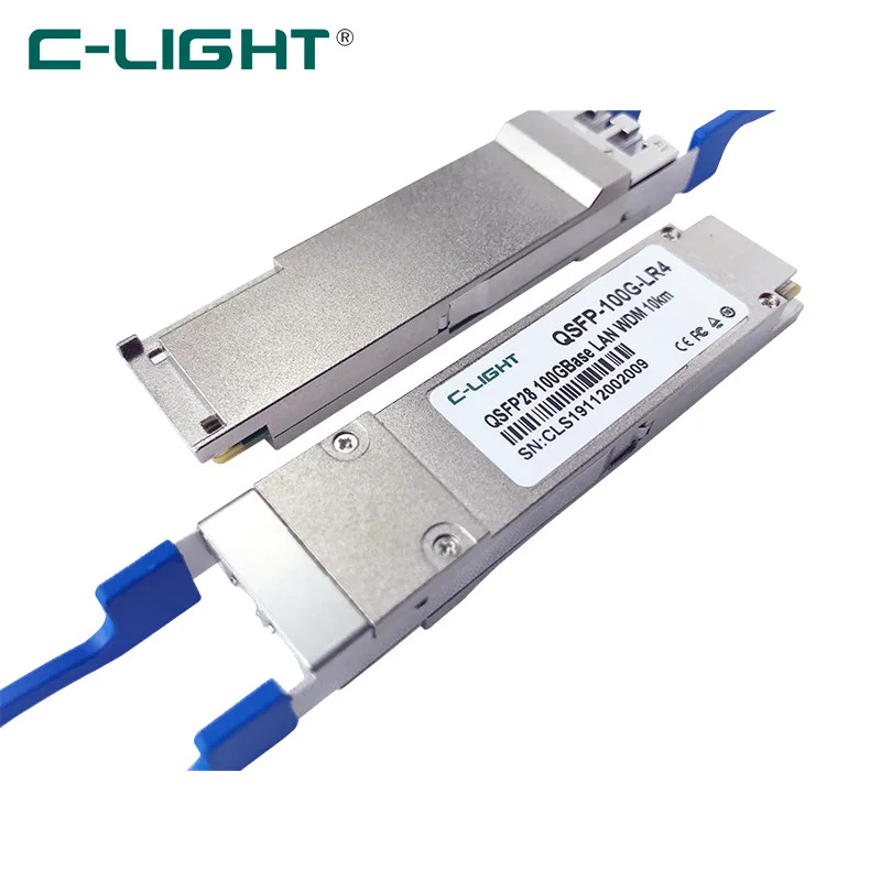 Dl QSFP-100G-LR4-DE 100GBase-LR4 QSFP28 송수신기 SMF 1310nm 10km LC DOM 와 호환되는 C-Light QSFP-100G-LR4