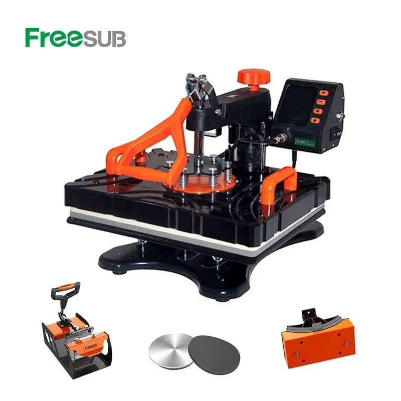 FreeSUB 5 in 1 콤보 열 프레스 기계 머그컵 승화 티셔츠 인쇄기계 P8100-5