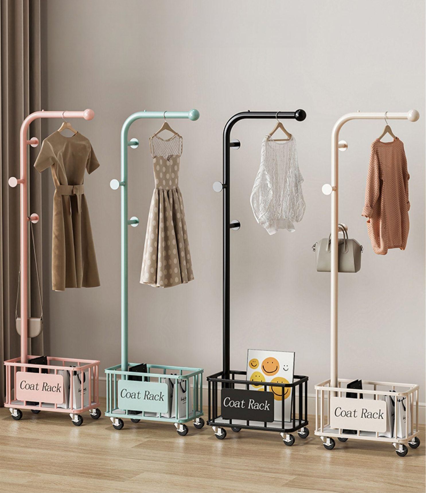 인테리어 이동식행거 옷가게 건조 매장용 코트랙 틈새 사무실 디스플레이 다용도 - 상품 이미지