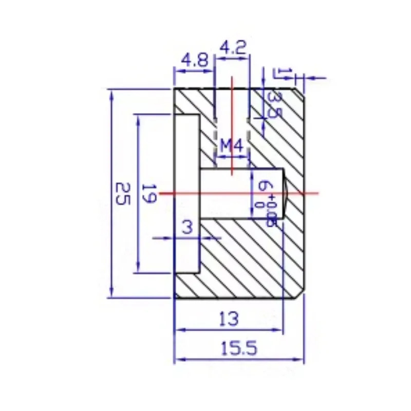10Pcs 알루미늄 합금 손잡이 캡 검정색 6.4MM 직경 25MMX15.5MM 밝은 자리