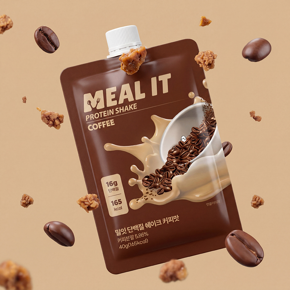 밀잇 식단관리 단백질 쉐이크 포켓형 커피맛, 40g, 1개 - 상품 이미지