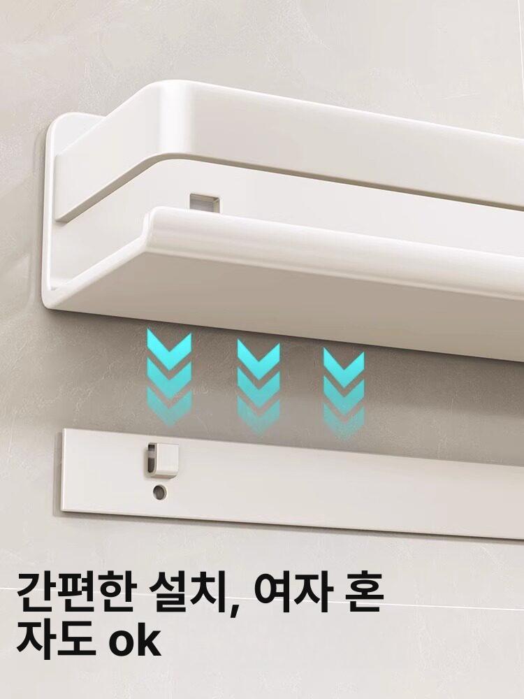 벽걸이 선반 무타공 카페 양념통 상단 주방 정리대 소품 접착식 벽선반 - 상세 이미지 5