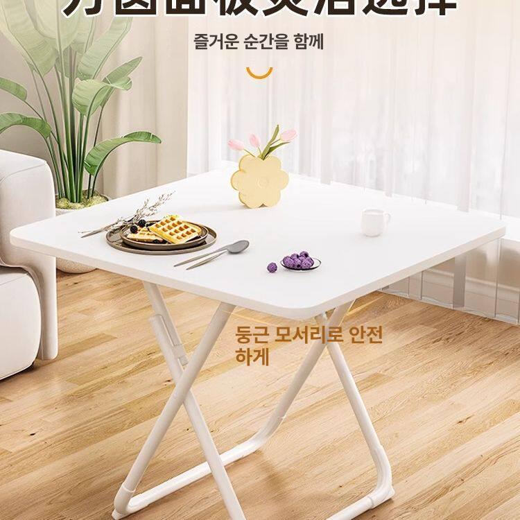 원형 사각 주방 800 설치 확장형접이식식탁 60cm 원형 화이트 - 상세 이미지 4