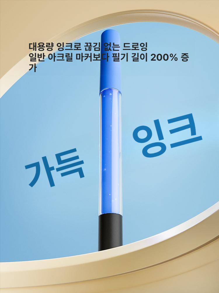 소프트팁 마커펜 마카 세트 직액식 컬러 브러시 잉크 수성 워셔블 용품 듀얼팁 미술용 - 상세 이미지 3