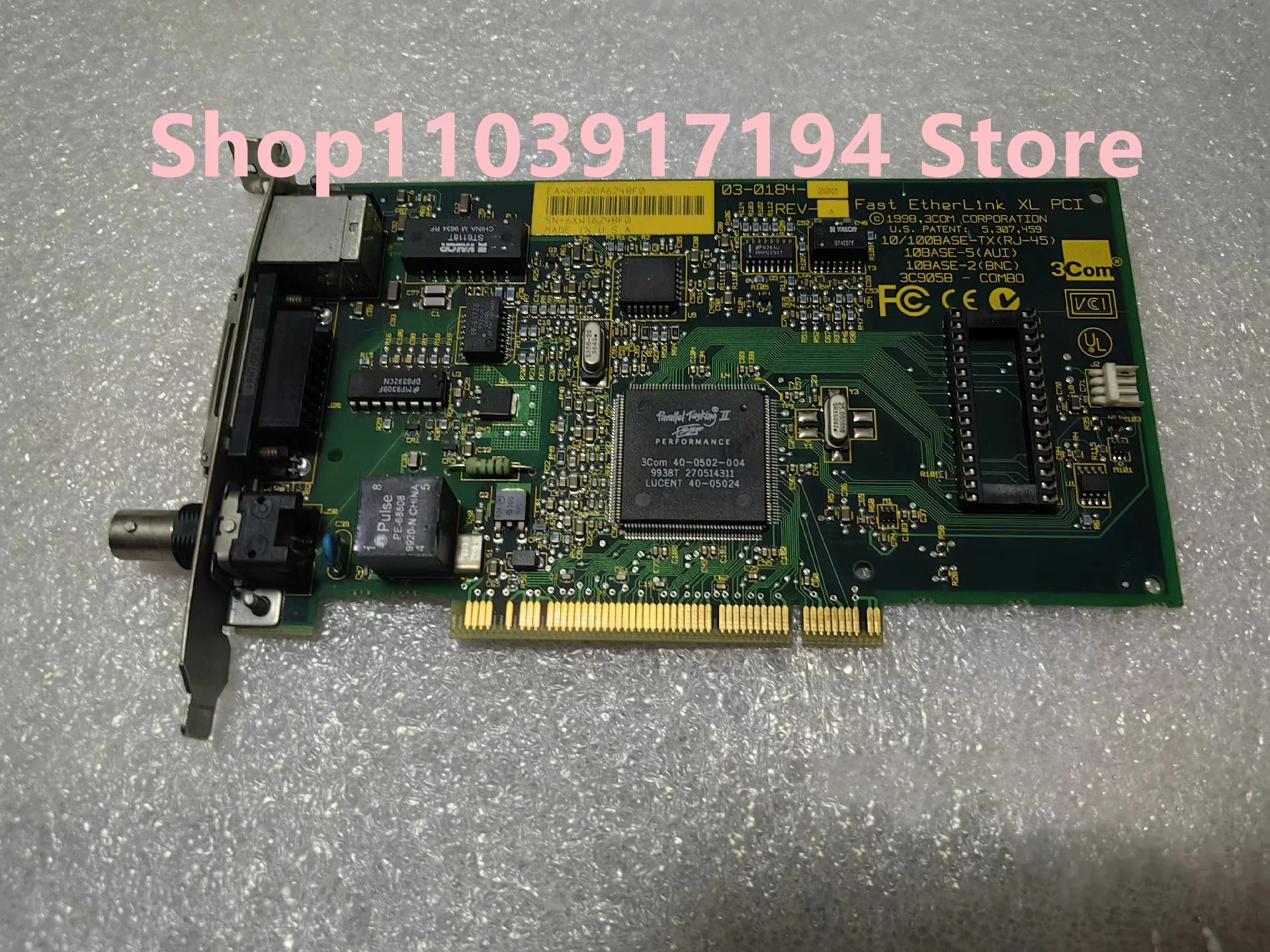 REV-A 패스트 이더 XL PCI RJ-45 AUI BNC 02-0184-000 3COM 03-0184-000
