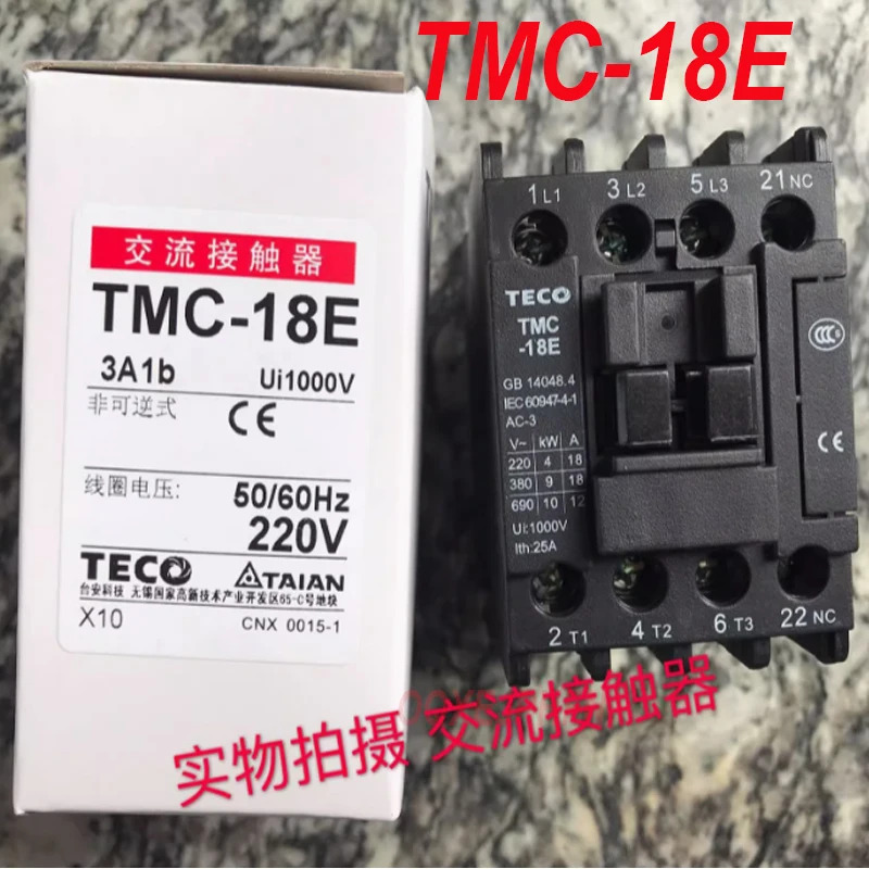 TECO Ac 접촉기 TMC-18E 3A1B AC220V AC380V AC110V AC24V 신