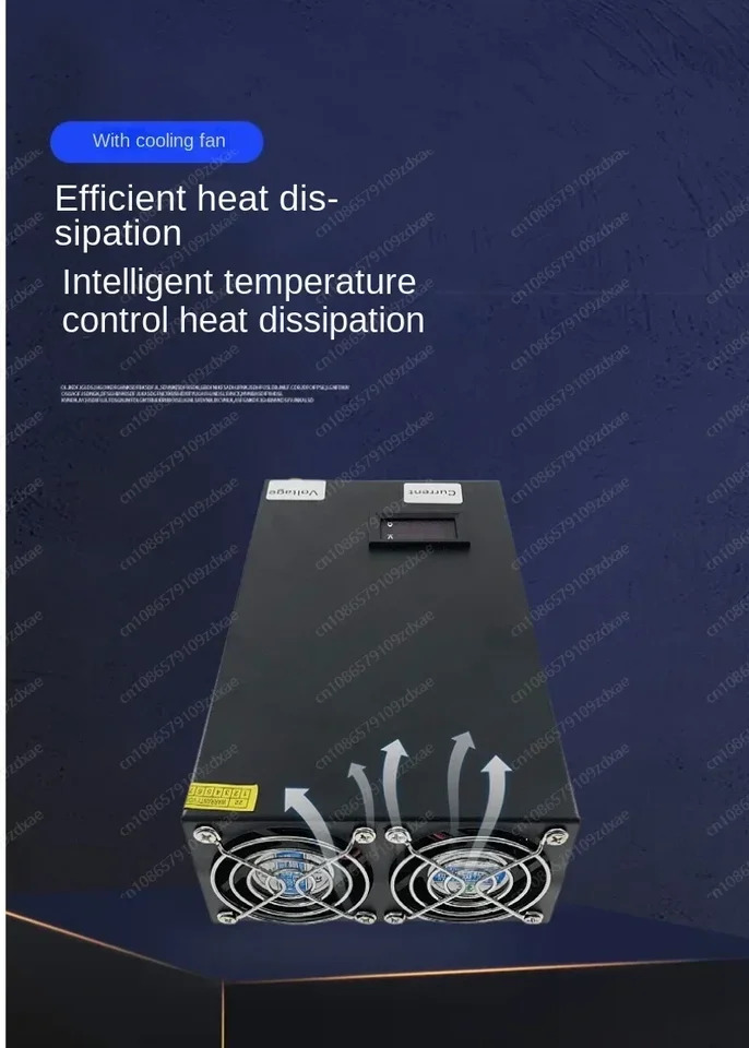 냉각팬 중앙 집중식 전원공급장치 스위치 조절식 디지털 디스플레이 220V 1500W DC LED 24 V