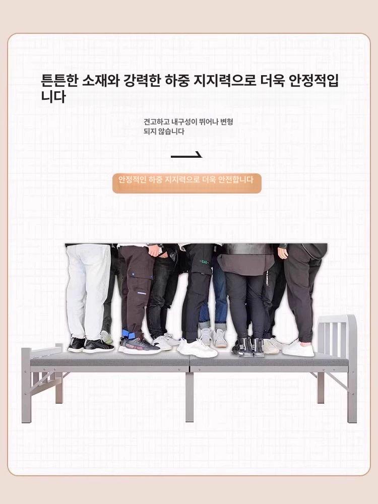 고시원 간이 미니침대 기숙사 미니베드 강화 싱글베드 슈퍼싱글 싱글침대 평상 패브릭 - 상세 이미지 3