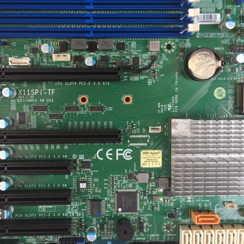 Supermicro X11SPi-TF 단일 채널 마더보드 듀얼 10G 이더넷 포트 C622 칩 M.2 IPMI LGA3647