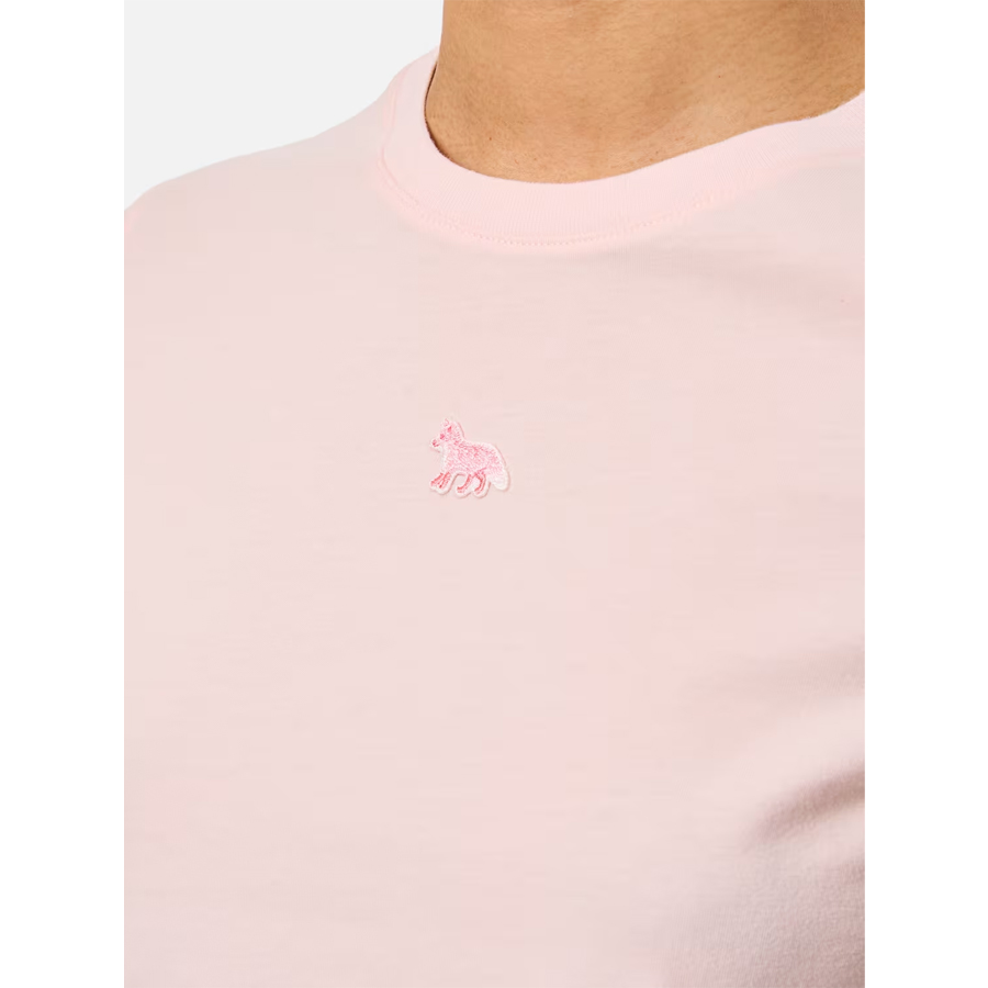 메종키츠네 여성 베이비 폭스 패치 크롭 반팔 티셔츠 로즈워터 MW00105KJ0008 0140 - 상세 이미지 3