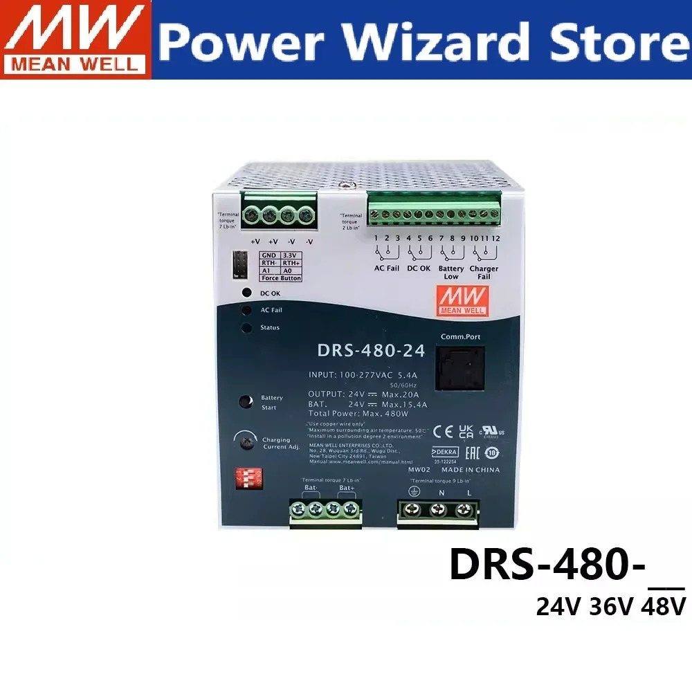 MEAN WELL DRS-480-36 DRS-480 36V 10.2A 480W 올인원 지능형 보안 전원
