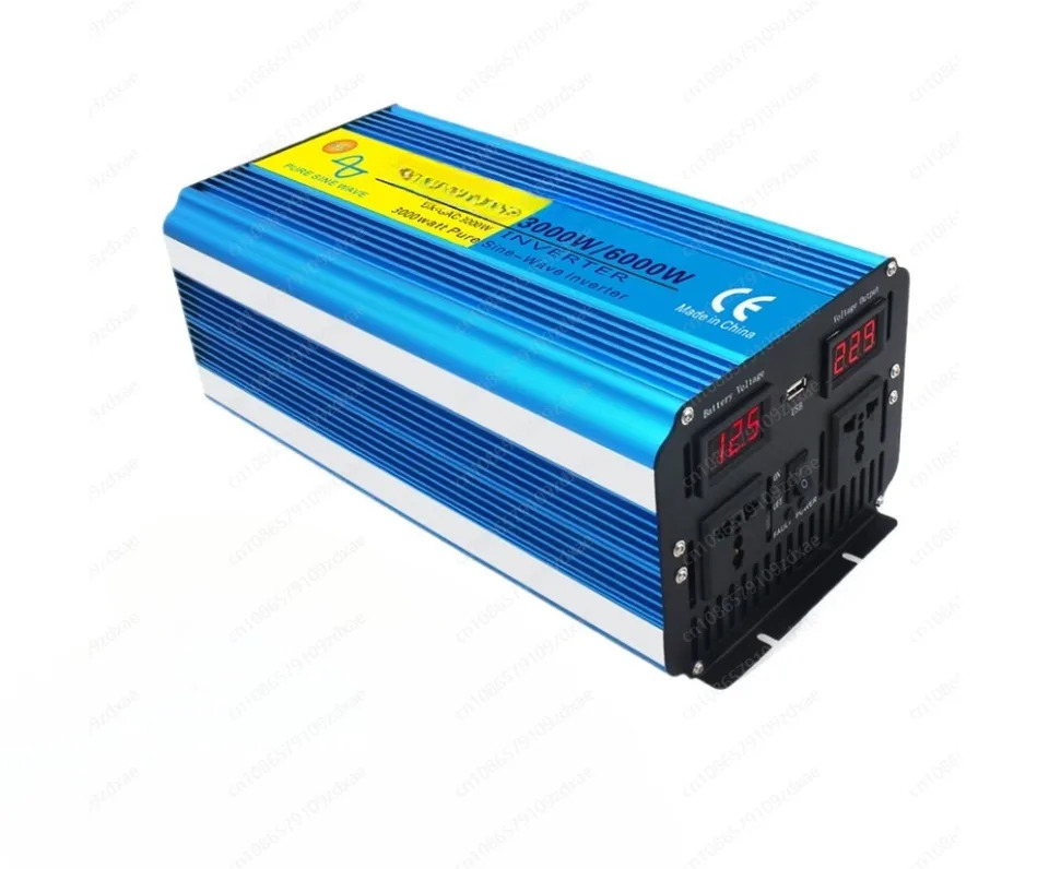 순수 사인파 인버터 전력 변환기 DC 12V 24V-AC 220V EU UN 50HZ 60HZ 표준 3000W/6000W