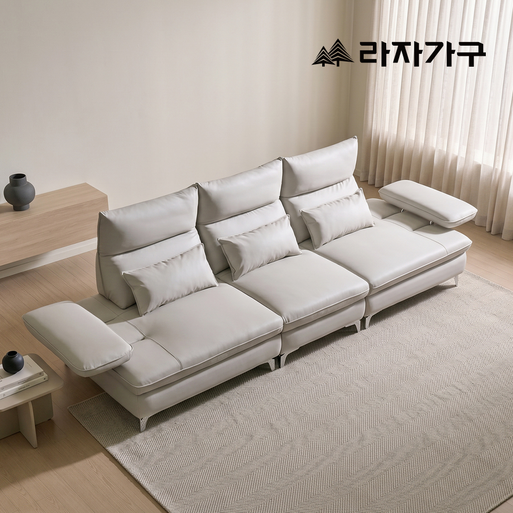 라자가구 알로 3인용 비건레더 쇼파 코너 예쁜 비건레더 넓은 4인 인조 실리콘 가죽소파 - 상세 이미지 5
