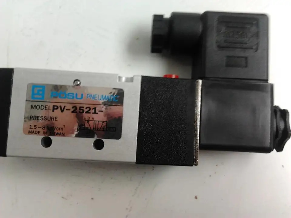 POSU 공압 솔레노이드 밸브 PV-2521 PV-3542 DC24V AC220V AC110V