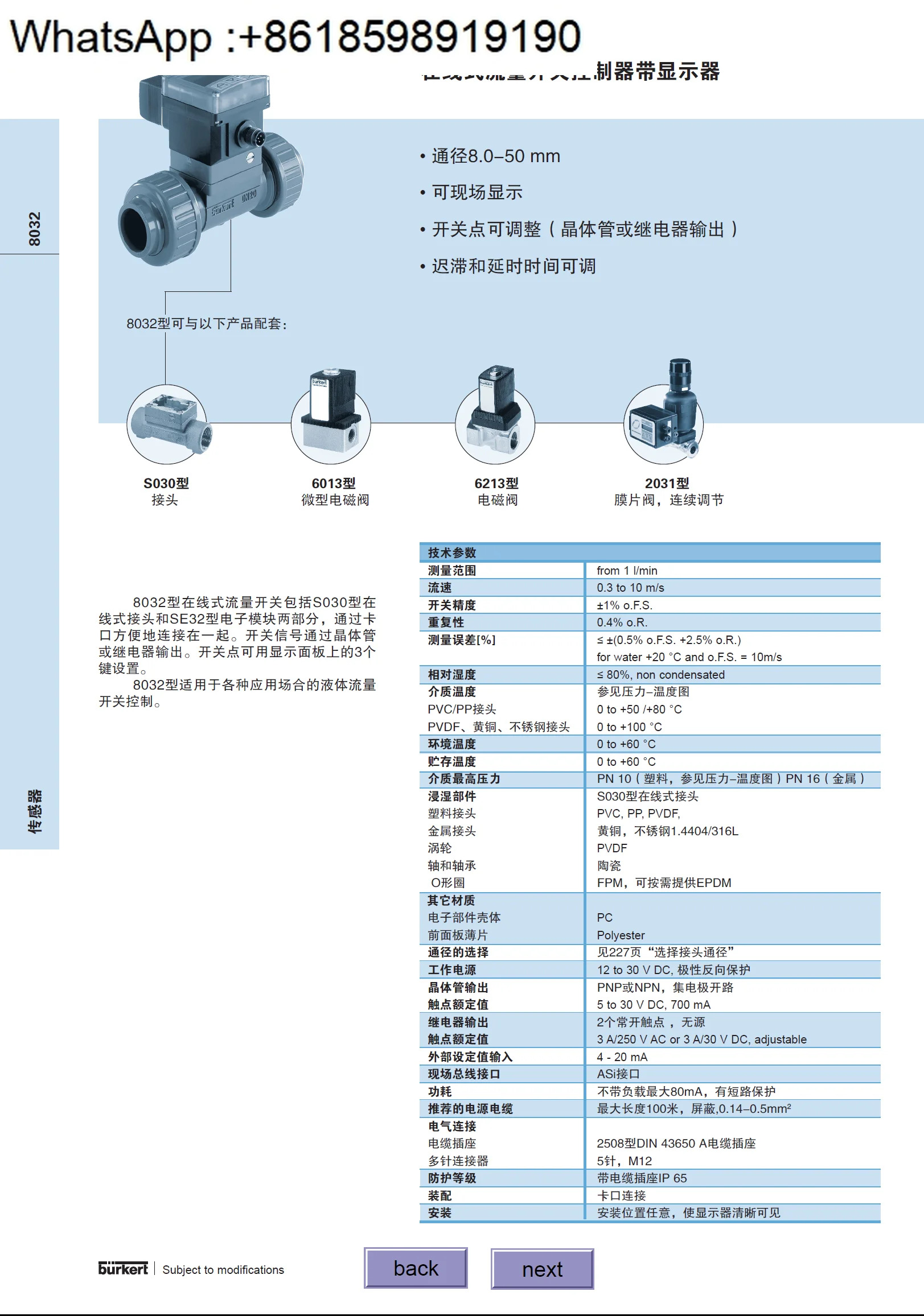 SE32/8032 12-36V 블로워 유량계 00570475 560547 436474