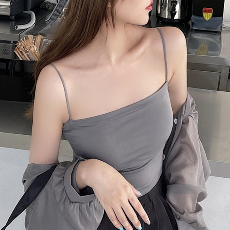 면 노와이어 브라캡 브라탑 나시 런닝 캐미솔 브라렛 - 상품 이미지