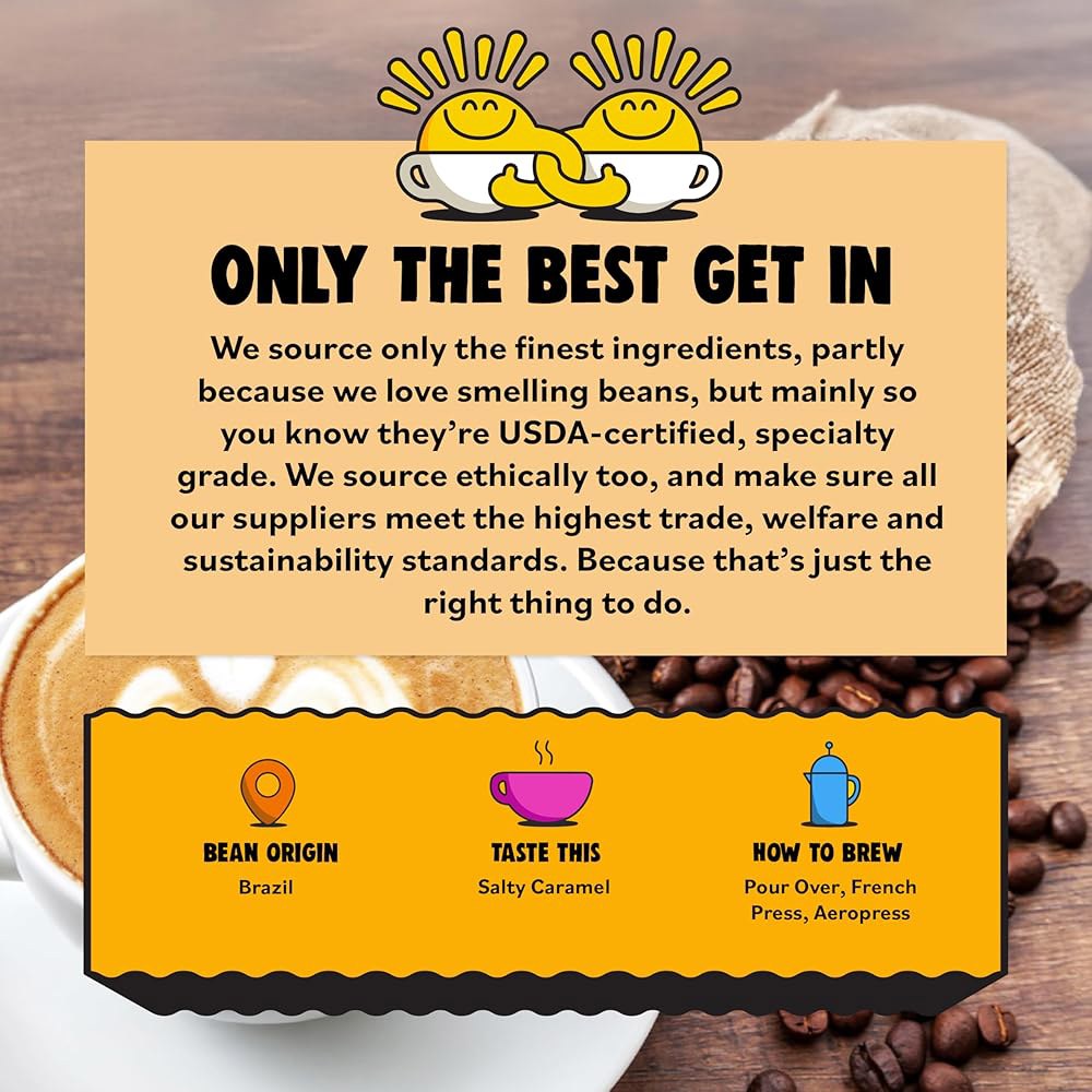 잭셉틱아이의 2019년 모닝 u2019 그라운드 커피 상단, 윤리적으로 조달된 스페셜티 등급 커피에 끈적끈적한 카라멜(12온스, 솔티드 카라멜)이 함유되어 있습니다 - 상세 이미지 3