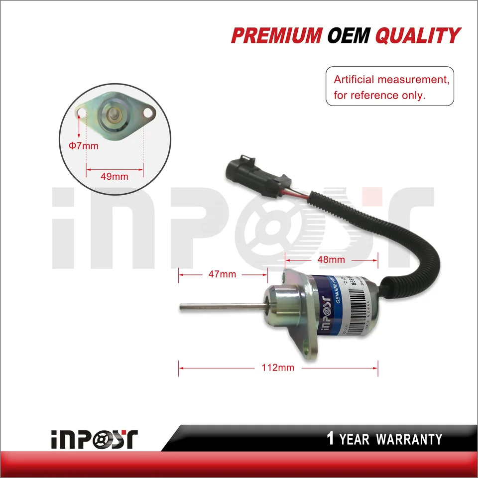 기계 엔진 부품 1G925-60010 12V Bobcat S185 스키드 스티어 1G925-60011 31143301-406 정지 솔레노이드 6691498