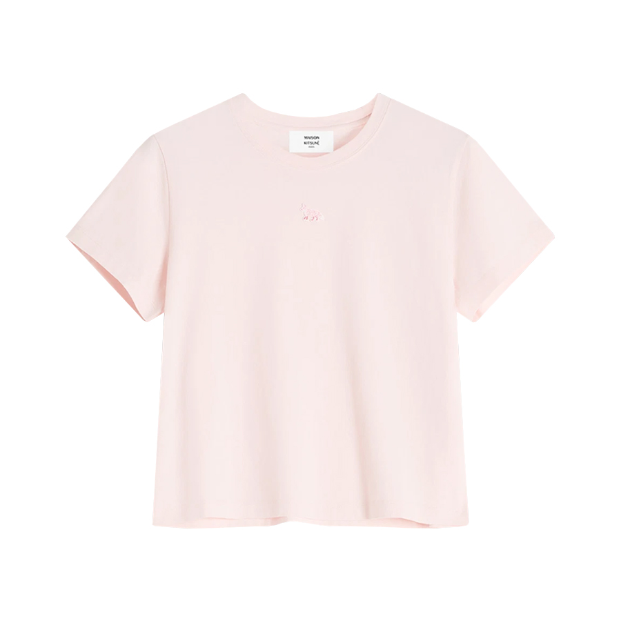 메종키츠네 여성 베이비 폭스 패치 크롭 반팔 티셔츠 로즈워터 MW00105KJ0008 0140 - 상세 이미지 2